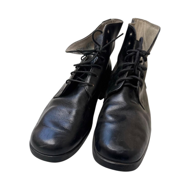 Ghete din piele cu siret - Surplus Militar Armata Romana - Negre - In stare buna