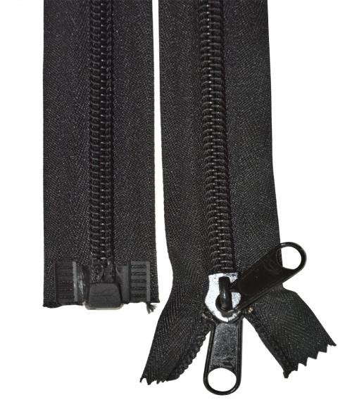 BLACK DOUBLE ZIPPER (153 CM)