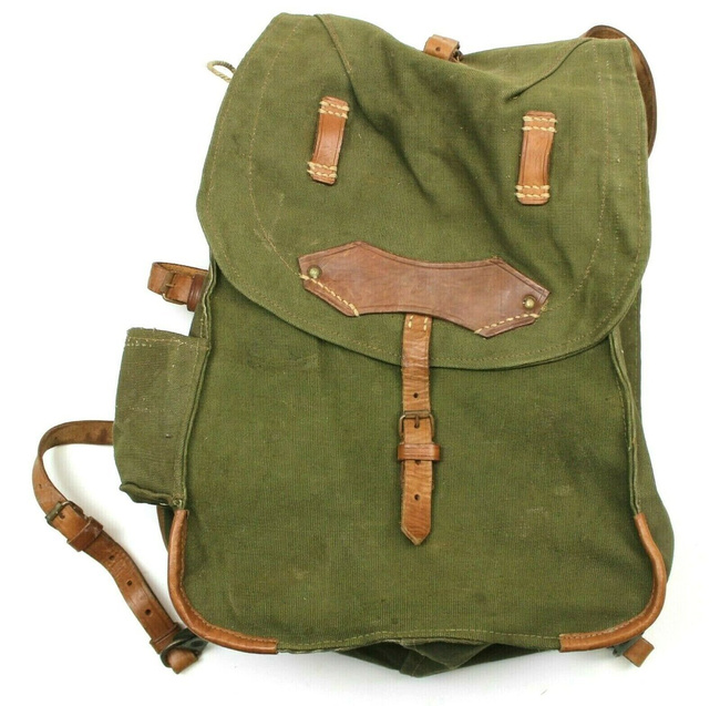 Military Olive Romanian Retro Rucksack - RSR Romanian army - OD Green - In good condition
