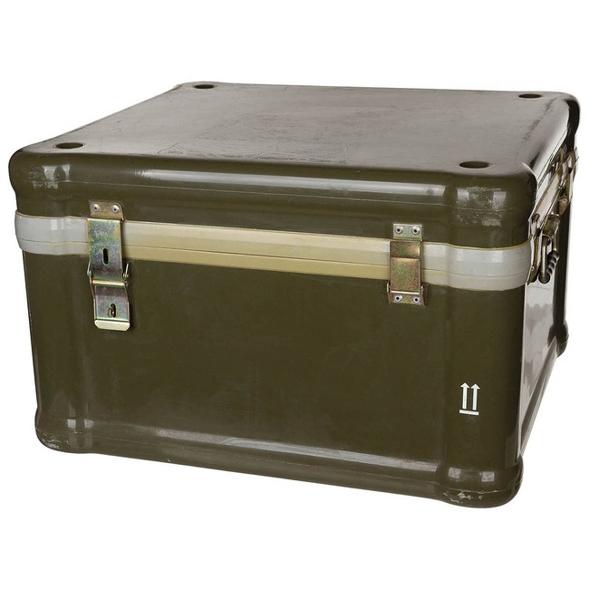 CUTIE DE TRANSPORT DIN FIBRĂ DE STICLĂ - VERDE OD - 60x56x39 CM - SURPLUS MILITAR POLONEZ - UZATĂ