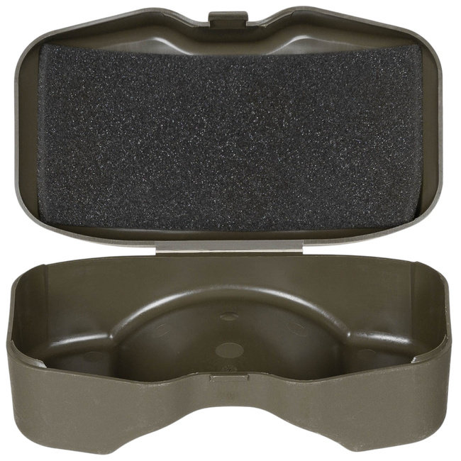 PLASTIC BOX FOR GLASSES - BRITISH ARMY MILITARY SURPLUS - GREEN OD - USED