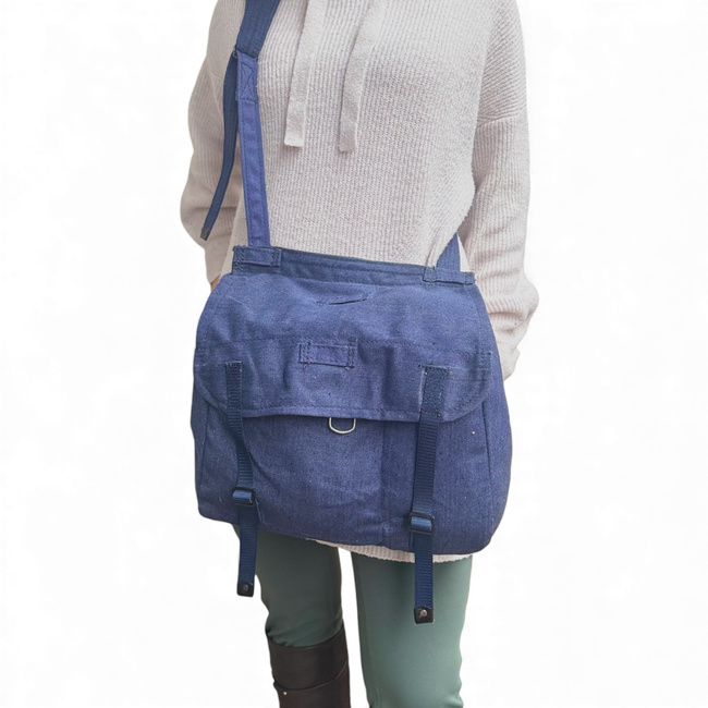 Romanian Military bread bag - Security, post-WWII, Romanian Army Surplus blue - Used