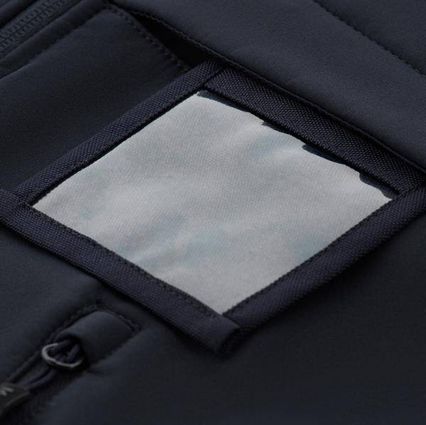 POLICE SOFTSHELL JACKET, DARK NAVY BLUE - M-TAC - WITH EMBLEMS - JANDARMERY IJJ