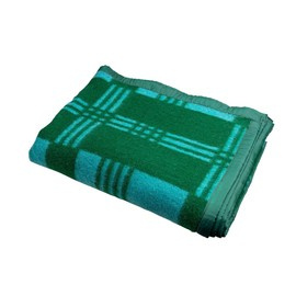 Romanian wool blanket, traditional pattern, 140x200cm, green