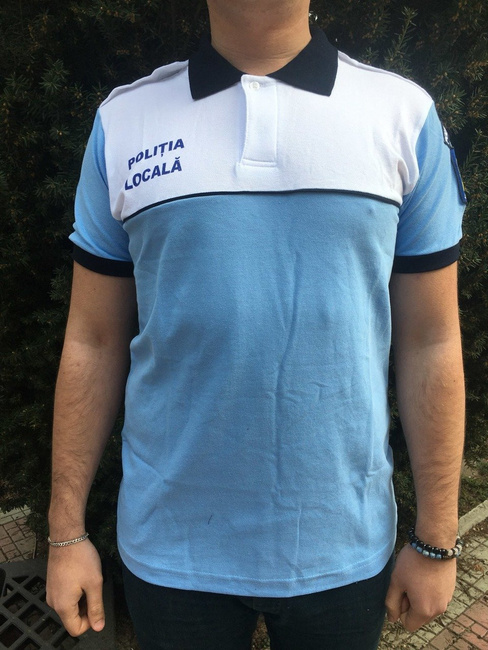 Tricou polo Politia Locala (alb-albastru)