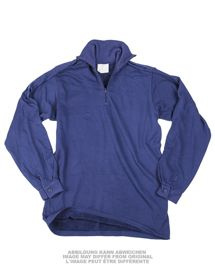 BRITISH BLUE/BLACK TRICOT SHIRT WITH ZIPPER USED