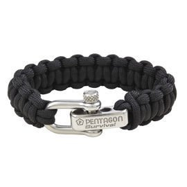 Pentagon 2.0 Survival Bracelet Paracord - Black