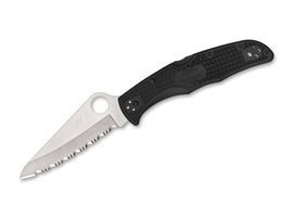 CUTIT DE BUZUNAR "PACIFIC SALT 2 SERRATED" - NEGRU - SPYDERCO