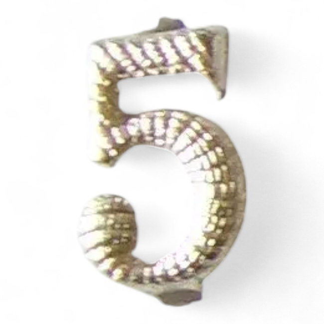 Numar metalic - 5 - Argintiu - Surplus Militar Armata Ungariei - Ca nou