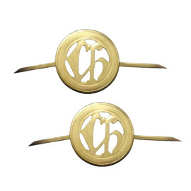 SET 2 SEMNE DE ARMA PENTRU EPOLETI, GRADE MILITARE - CHIMIE - SURPLUS MILITAR ARMATA ROMANA - AURII - IN STARE BUNA