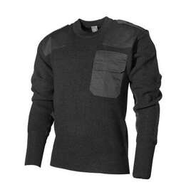 Pulover Politia Locala din lana - Bundeswehr - Negru - Mil-Tec