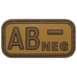 PATCH VELCRO 3D - 5 x 2,5 CM - MFH® - MARO/KAKI - GRUPĂ SANGUINĂ "AB NEG"