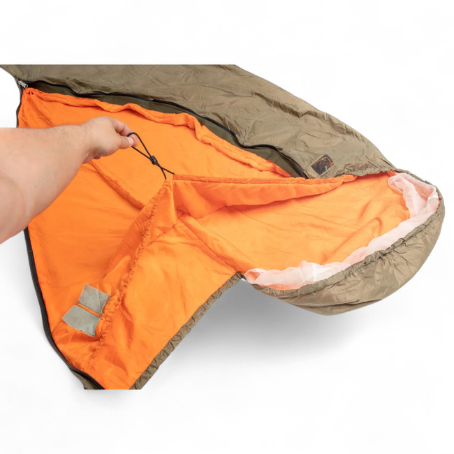 Summer Sleeping Bag - Olive Green/Orange - Czech Army Military Surplus - Used