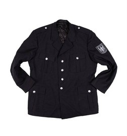 VESTON DE UNIFORMĂ DE POMPIERI - NEGRU - SURPLUS MILITAR GERMAN - UZAT