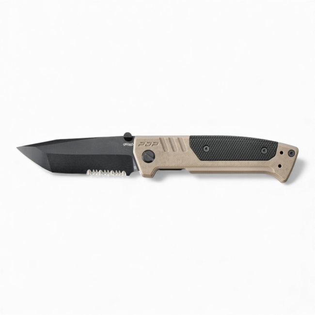 Folding Knife - PDP Tanto FDE - Serrated, S - Black - Walther