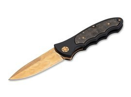 CUTIT DE BUZUNAR "LEOPARD-DAMASCUS III GOLD 42" - BOKER