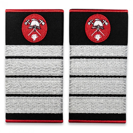 Grade Plutonier Adjutant Sef Pompieri ISU, IGSU tesute pe suport textil din tercot lipit, cu semn de arma metalic