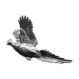 Insigna de vanatoare pentru palarie - Fazan 2 - Argintie