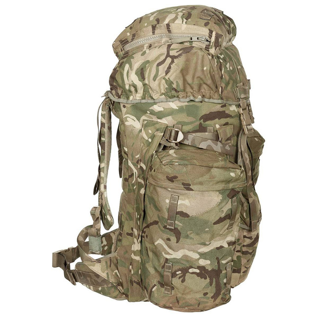 Rucsac Infantry Long cu buzunare laterale - Surplus Militar Armata Britanica - Camuflaj MTP - IRR - Uzat