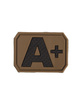 PATCH, EMBLEMĂ 3D CU GRUPA SANGUINĂ - Mil-Tec® - COYOTE ÎNCHIS - A POZ