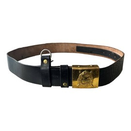 CENTURA NEAGRA DIN PIELE CU PAFTA AURIE - SURPLUS MILITAR ARMATA ROMANA - IN STARE BUNA