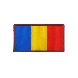 DRAPEL ROMANIA FORTE TERESTRE - 7,5 x 4,5 cm - CONTUR MARO