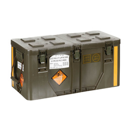 CUTIE DE TRANSPORT DIN PLASTIC DUR - SURPLUS MILITAR ARMATA ITALIEI - VERDE OD - UZATA