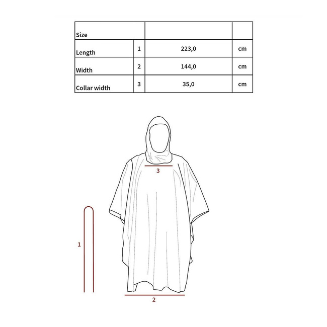 PELERINA DE PLOAIE, PONCHO RIP-STOP - 144 x 223 CM - MFH - CAMUFLAJ WOODLAND