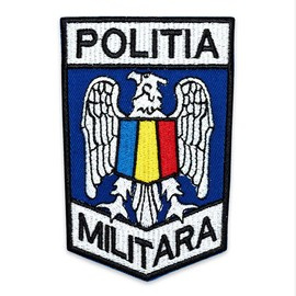 Ecuson pentru maneca - Politia Militara (10,5x7cm) - Albastru Royal