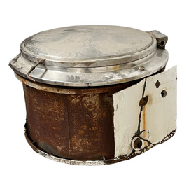 Cazan din inox cu capac - Bucătărie de Campanie - Surplus Militar de la Armata Română - 200L - Uzat