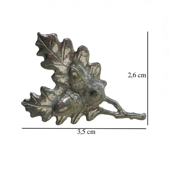 Insigna de vanatoare pentru palarie - Ghinda de stejar - Argintie