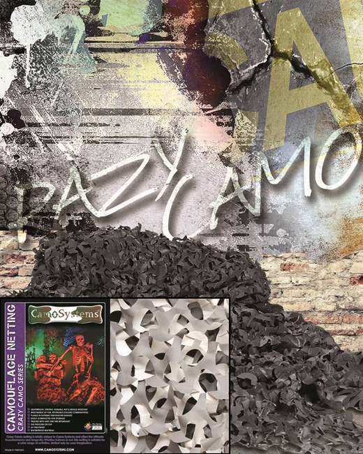 CAMOUFLAGE NET - "PRO CRAZY CAMO" - Mil-Tec® - URBAN - 2.4 x 3 M