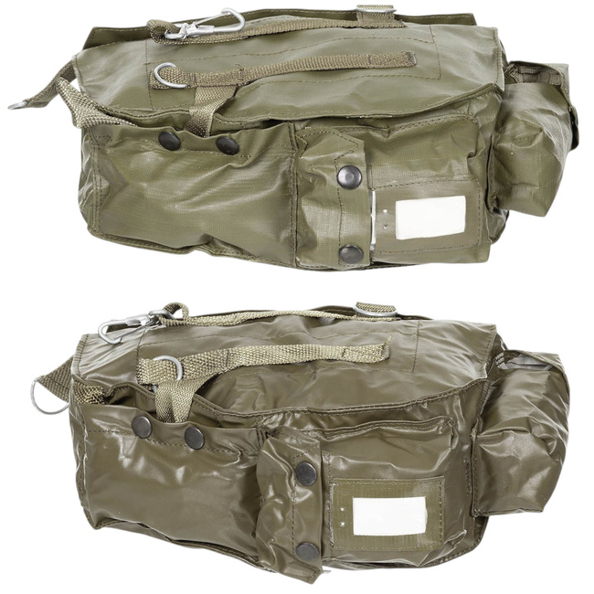 GEANTA DIN PVC PENTRU MASCA DE PROTECTIE - MP4 - ANII 1970 - SURPLUS MILITAR ARMATA POLONIEI - VERDE OD - UZATA