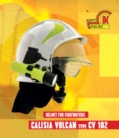 CASCA POMPIERI CU LANTERNA - CASCA CALISIA VULCAN TYPE CV 102 - CU LANTERNA NON-FLAMMABLE ISKRA LED ATEX