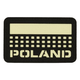 PATCH POLONIA (cu steag) - 50 x 80 mm - LASER CUT - NEGRU/GID - M-TAC