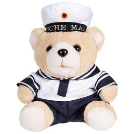 URSULET DE PLUS "NAVY" - CU PALARIE SI COSTUM - 28 CM - MFH®