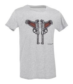 TRICOU IMPRIMAT - PISTOALE LUGER - D.FIVE - GRI