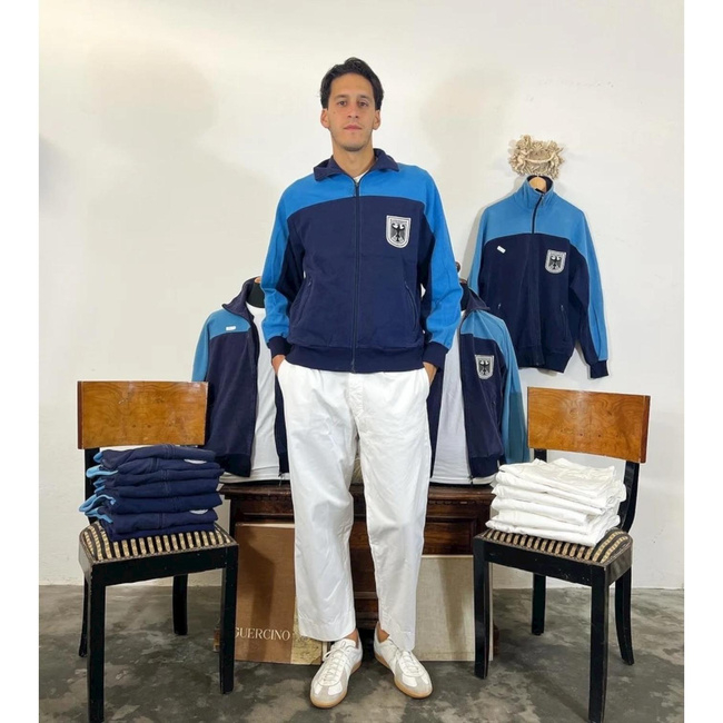 Vintage Track Jacket - 1980s - German Army Bundeswehr Surplus - Blue/Black - Used