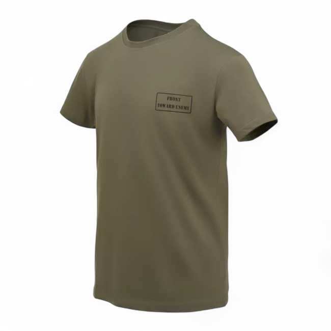 Tricou clasic din bumbac, cu tematica tactica - Toward Enemy - Verde Olive - Helikon-Tex
