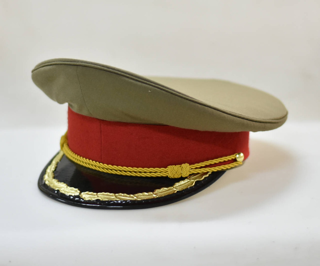 CASCHETA MILITARA RSR - OFITER DE INFANTERIE - SURPLUS MILITAR ARMATA ROMANA - ROSU/VERDE OD - IN STARE BUNA