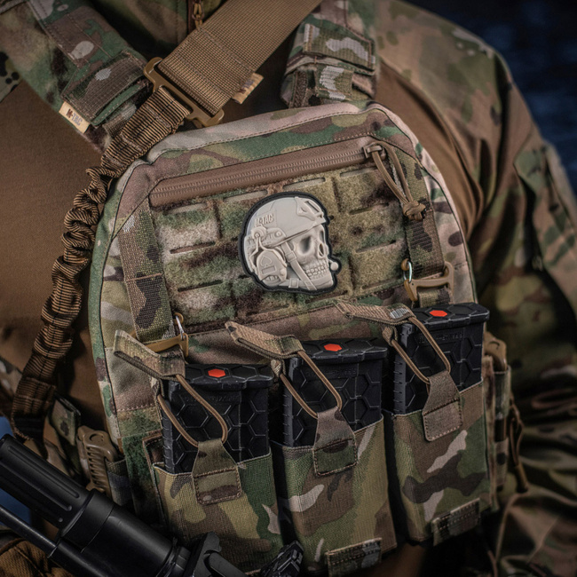 PATCH OPERATOR SKULL - 3D PVC - ALB - M-TAC