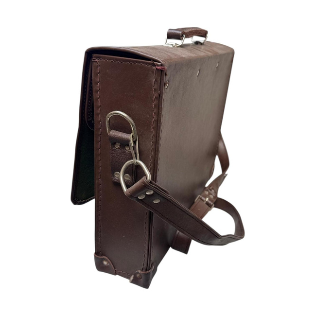 Servieta Vintage - Imitatie Piele - 42 x 33 cm - Surplus Militar Armata Romana - Maro - In stare buna