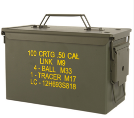 CUTIE AMERICANĂ PENTRU MUNIȚIE - OȚEL- M2A1 - CAL. 50 - OLIVE DRAB