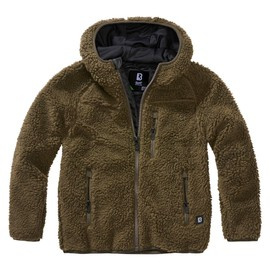 Jacheta Teddyfleece cu gluga pentru copii - olive - Brandit