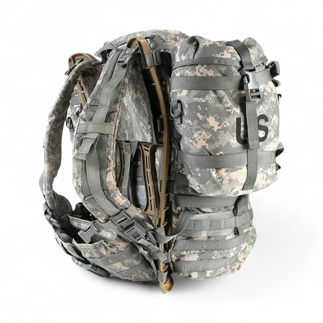 Rucsac Molle II cu cadru metalic extern - Surplus Militar Armata SUA - Camuflaj ACU - Uzat