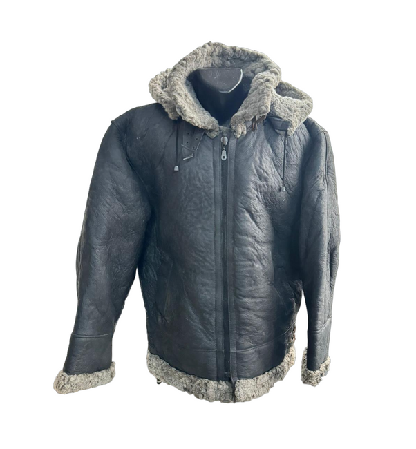 JACHETA DIN PIELE SI BLANA PE INTERIOR - SURPLUS MILITAR AL ARMATEI ROMANE - UZATA