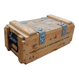 WOODEN AMMUNITION BOX - 47X22X20CM - USED