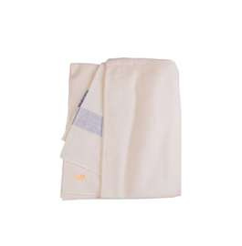 AMERICAN WOOL BLANKET - "MEDICAL DEPARTMENT" - WHITE/NAVY - MILITARY SURPLUS - USED