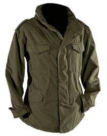 Veston US VINTAGE M65 STONE-WASHED OLIV