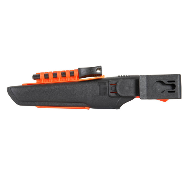 CUTIT - BUSHCRAFT SURVIVAL - CU TEACĂ, ASCUȚITOR ȘI APRINZĂTOR DE FOC - MORAKNIV® - PORTOCALIU
